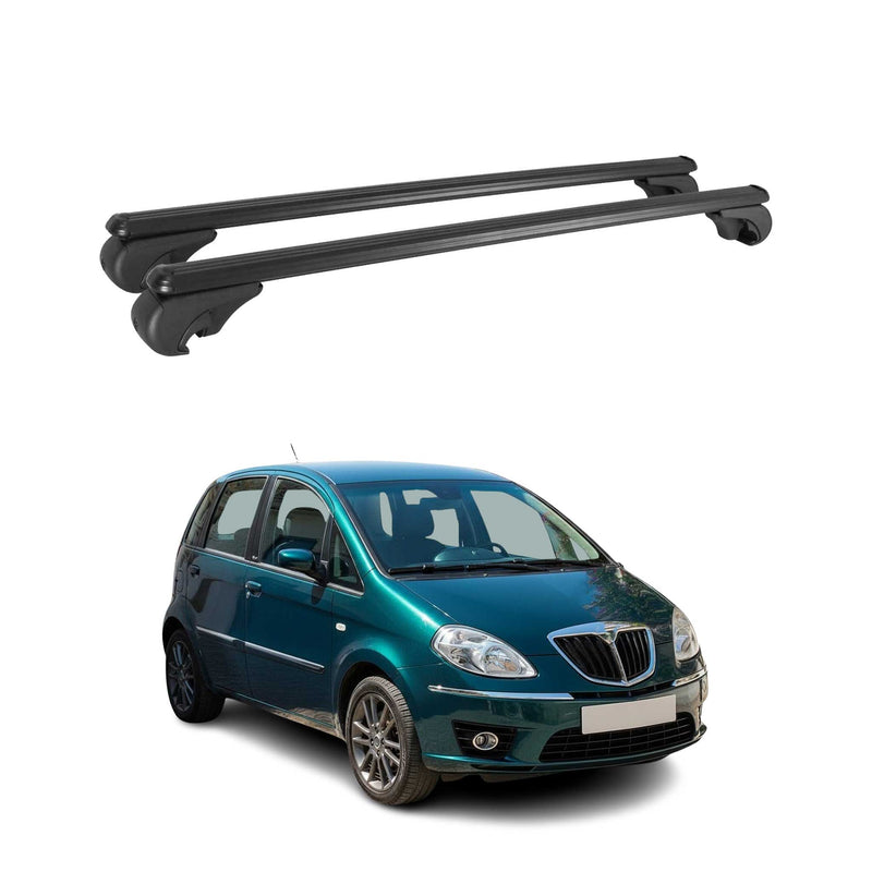 Barres de toit Transversales pour Lancia Musa 2004-2012 Aluminium Noir