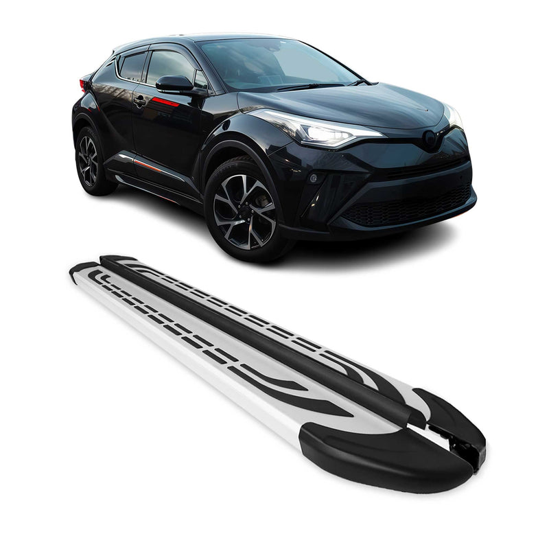Marchepieds Latéraux pédale pour Toyota C-HR 2016-2024 Aluminium Gris 2Pcs