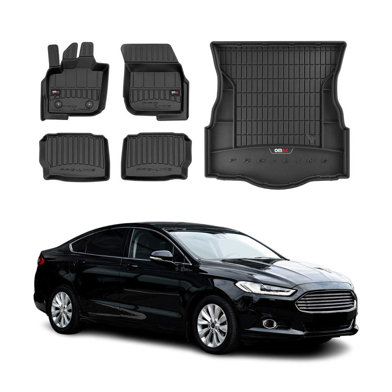 Kit Tapis de Sol et Coffre pour Ford Mondeo mk5 Liftback 2014-2022 TPE Noir