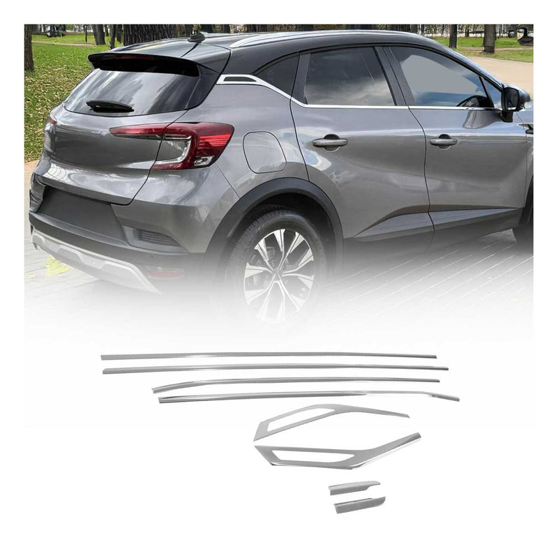 Baguettes pour contour Latérales pour Renault Captur 2 2020-2025 Inox Chromé 8x