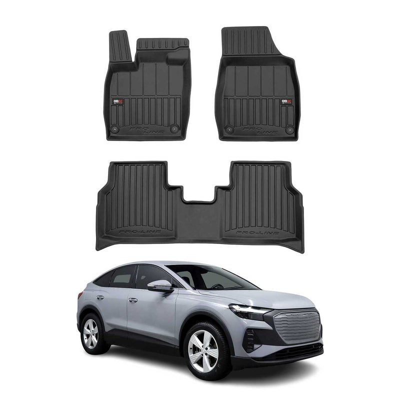 OMAC Tapis de sol caoutchouc pour Audi Q4 e-tron 2021-2025 Noir Premium