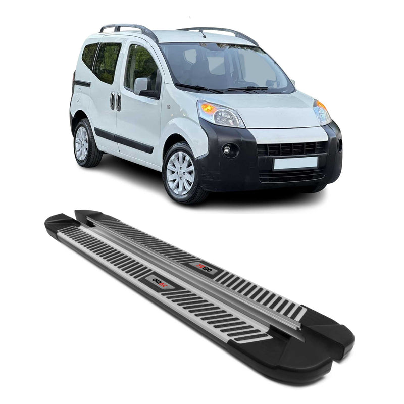 Marchepieds Latéraux pour Citroen Nemo 2008-2021 Noir Gris Aluminium 2Pcs