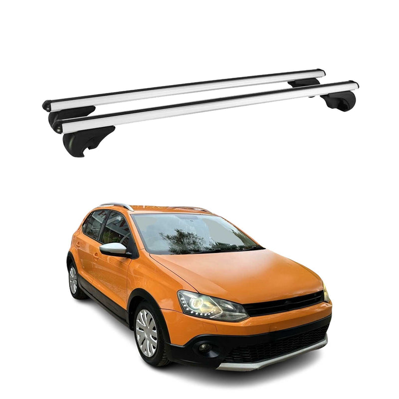 Barres de toit Transversales pour VW Polo 2009-2017 Aluminium Argent