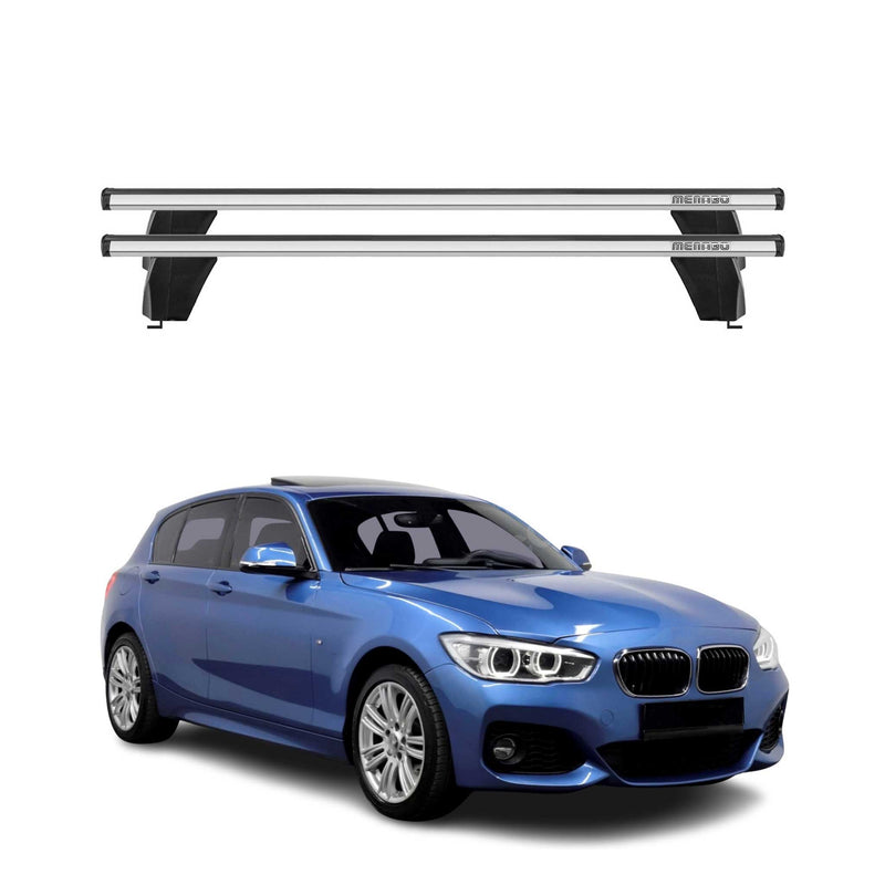 Menabo Barres de toit transversales pour BMW Série 1 F20 F21 2012-2019 Argent