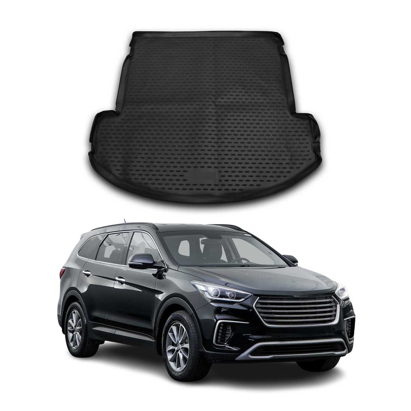 Tapis de Coffre pour Hyundai Santa Fe 2012-2018 Noir TPE