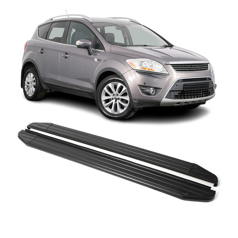 Marchepieds Latéraux pour Ford Kuga 2008-2013 Alu Noir ABE