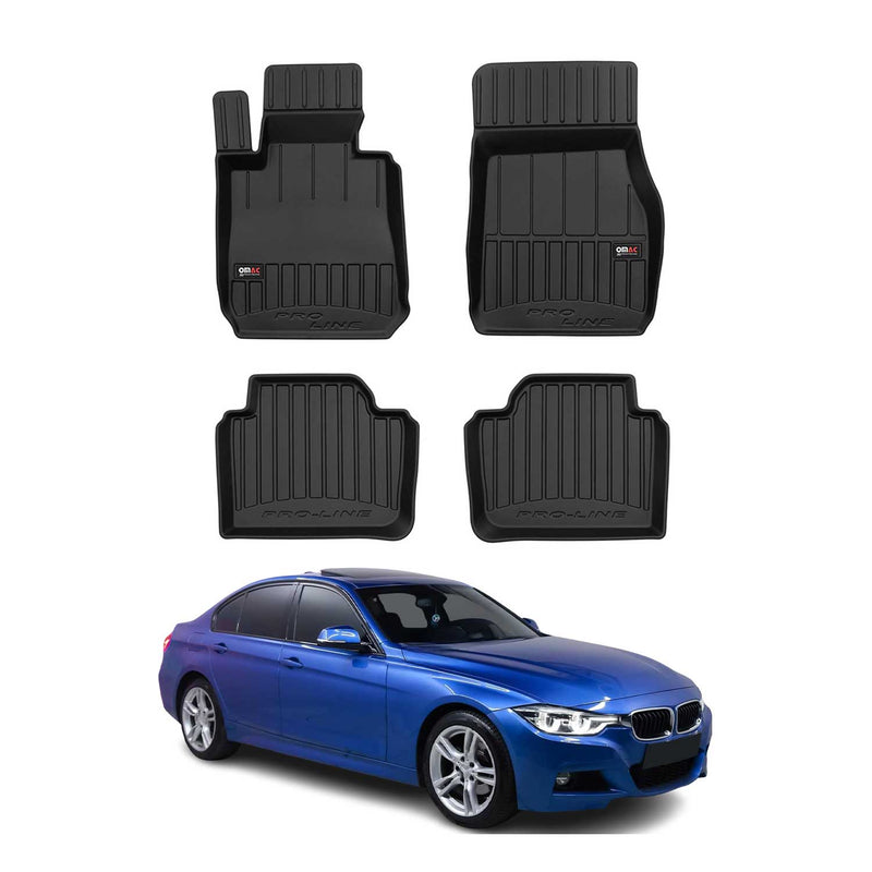 OMAC Tapis de sol caoutchouc pour BMW Série 3 F30 F31 M3 F80 2012-2019 Noir