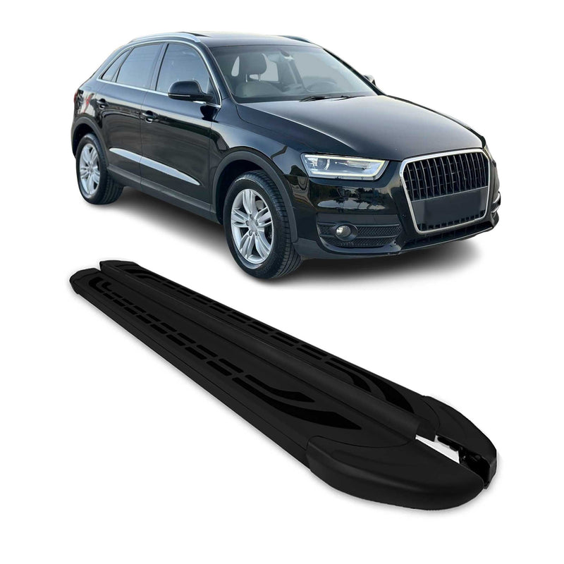 Marchepieds latéraux pédale pour Audi Q3 8U 2011-2018 Aluminium Noir 2Pcs