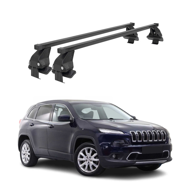 Barres Transversales Menabo pour Jeep Cherokee 2014-2018 Noir
