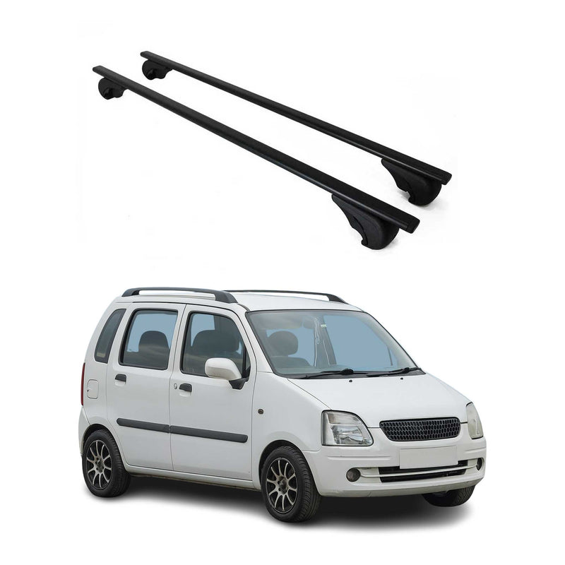 Barres de toit Transversales pour Opel Agila 2000-2015 Fer Noir