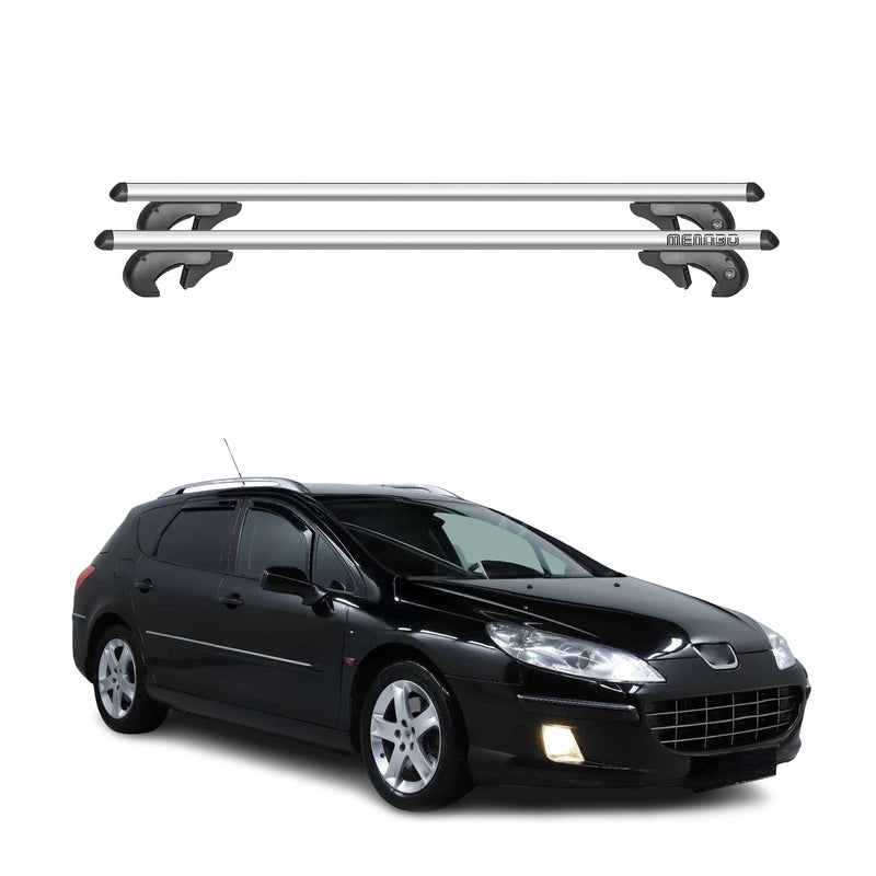 Barres de toit transversales pour Peugeot 407 Kombi 2004-2012 90kg Alu Gris