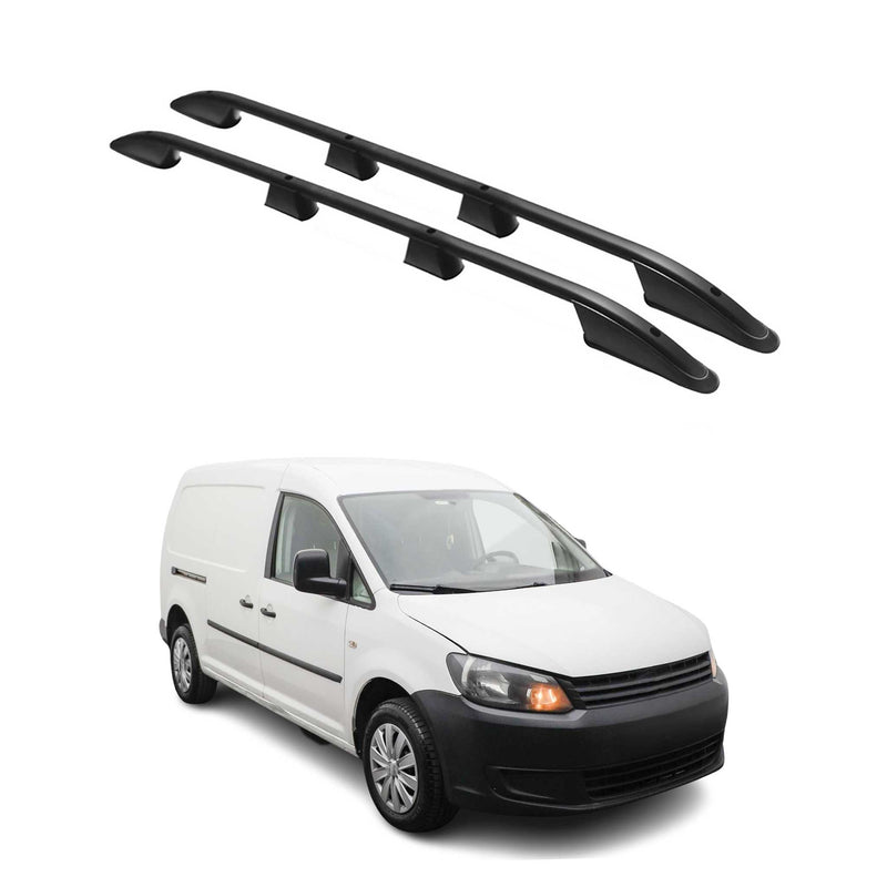 Barres de toit longitudinales pour VW Caddy 2010-2015 L2 Long Aluminium Noir