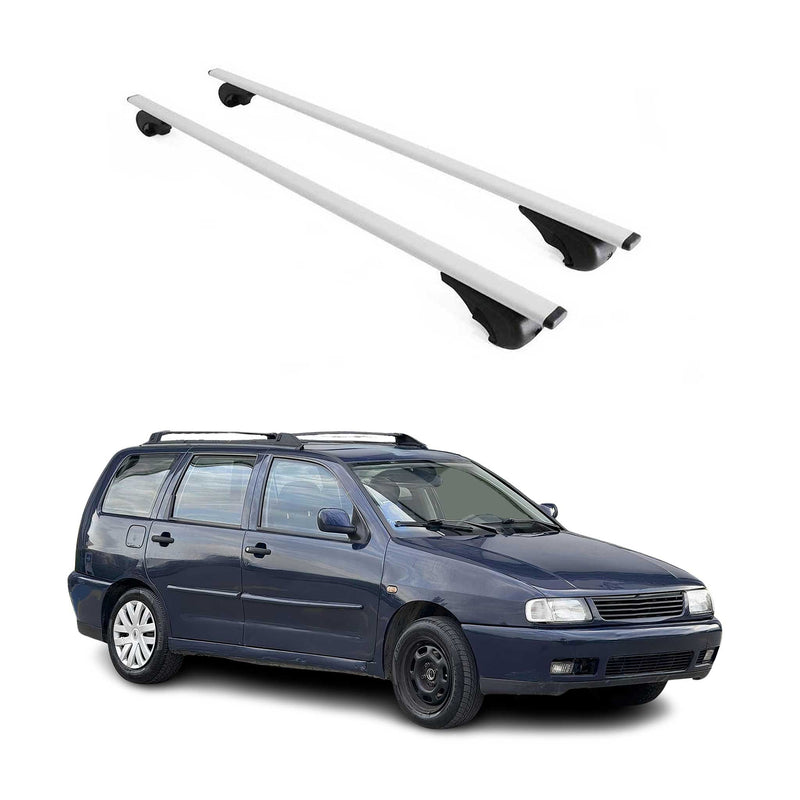Barres de toit Transversales pour VW Polo Variant 1996-2001 Fer Argent