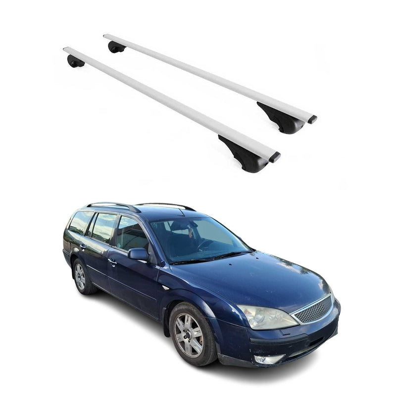 Barres de toit Transversales pour Ford Mondeo mk3 Turnier 2000-2007 Fer Argent