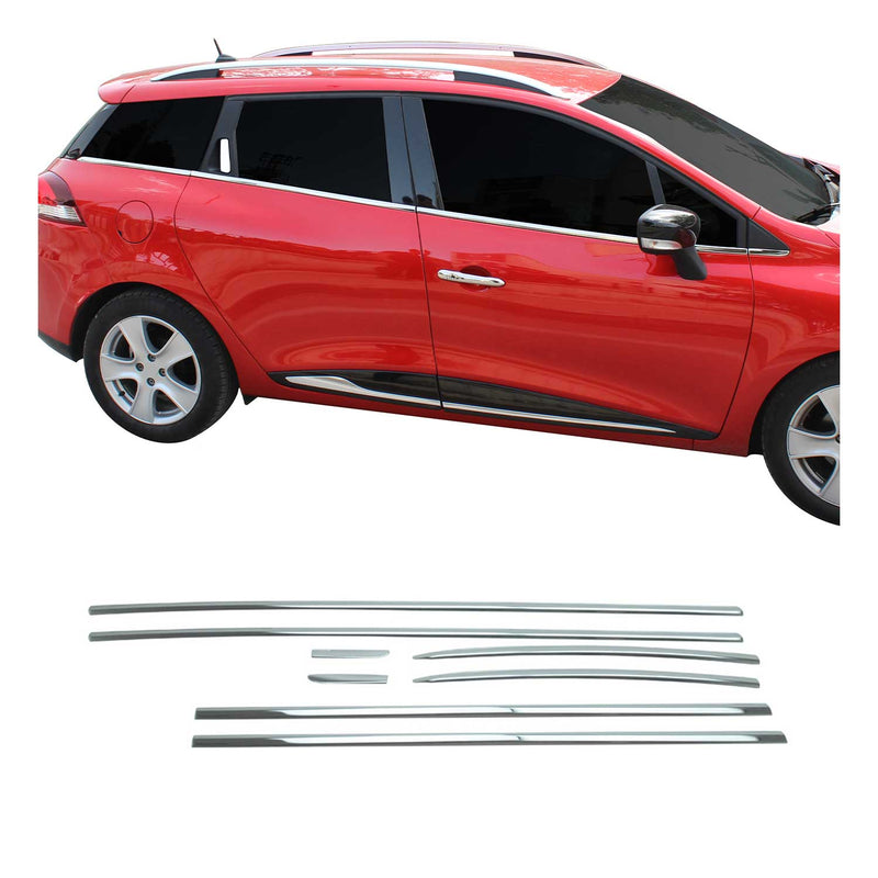 Garniture de Fenêtre pour Renault Clio Grandtour Break 2012-2019 Acier Inox 8Pcs