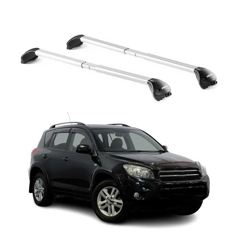 Barres de toit transversales pour Toyota RAV4 2006-2018 5P Gris Argenté 2x ABE