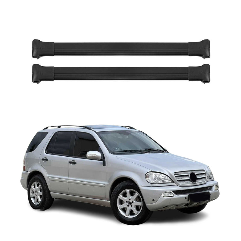 Barres de toit transversales pour Mercedes Classe M W163 1997-2005 Alu Noir