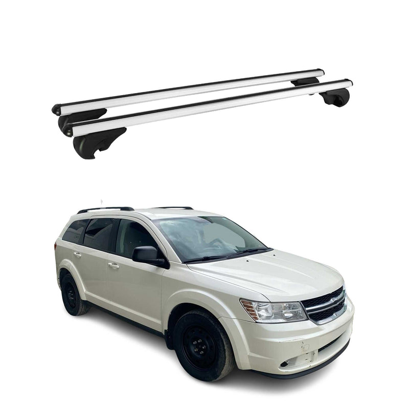 Barres de toit Transversales pour Dodge Journey 2008-2024 Aluminium Argent