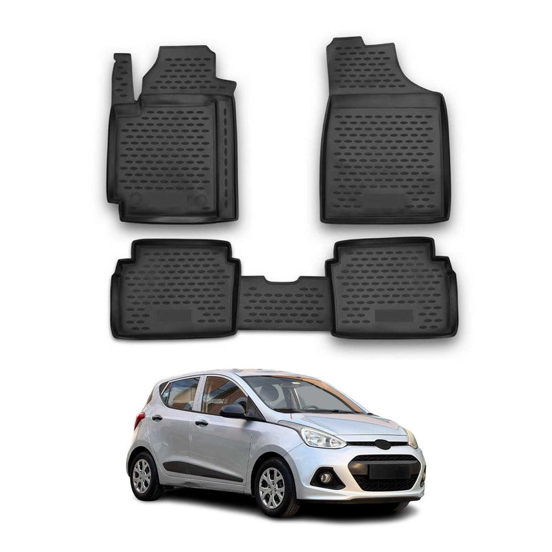Tapis de sol pour Hyundai i10 2007-2013 en caoutchouc TPE 3D Noir 4Pcs