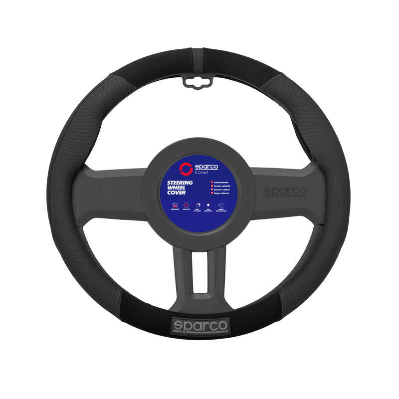 SPARCO couvre de volant protège-volant housse de volant en caoutchouc noir