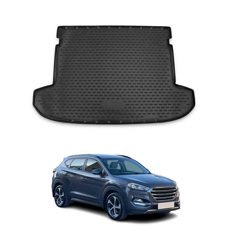 OMAC Tapis De Coffre pour Hyundai Tucson 2015-2020 en caoutchouc Noir