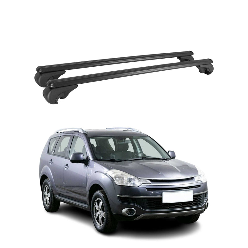 Barres de toit Transversales pour Citroen C-Crosser 2007-2012 Aluminium Noir