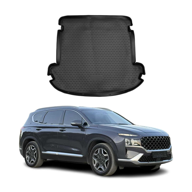 OMAC Tapis de coffre pour Hyundai Santa Fe 2018-2024 7 places en caoutchouc
