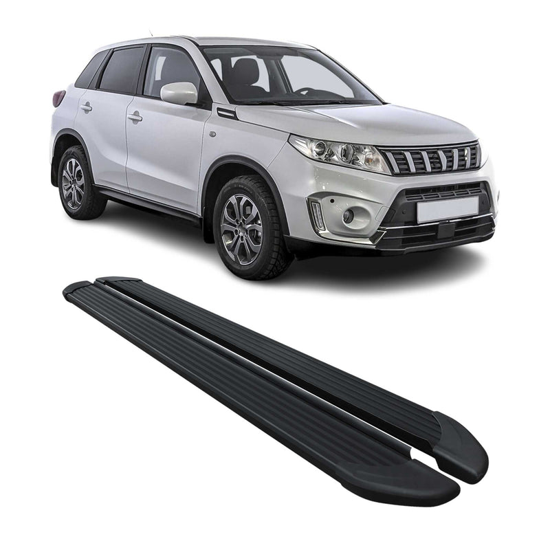 Marchepieds Latéraux pédale pour Suzuki Vitara 2015-2024 Aluminium Noir 2Pcs