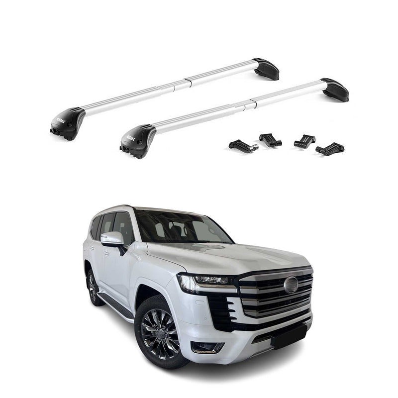 Barres de toit transversales pour Toyota Land Cruiser J250 2024 Alu Gris ABE