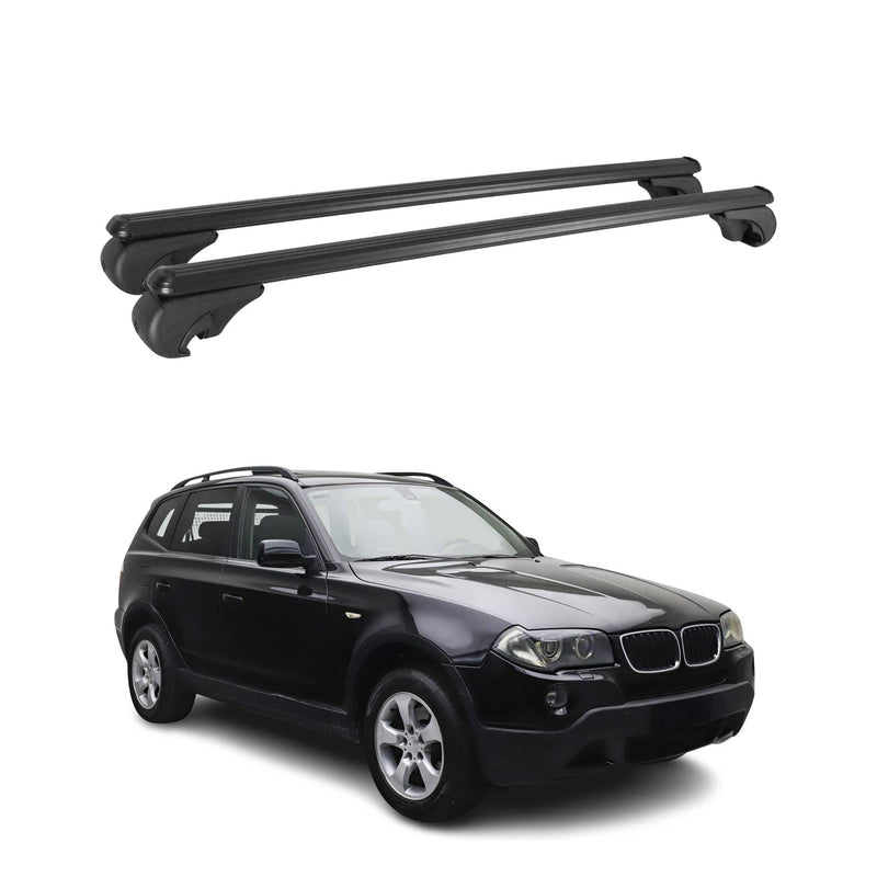 Barres de toit transversales pour BMW X3 E83 2003-2010 Aluminium Noir