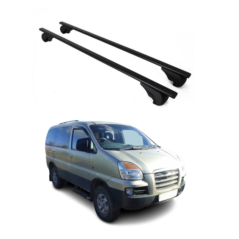 Barres de toit Transversales pour Hyundai H1 Starex 1997-2008 Fer Noir