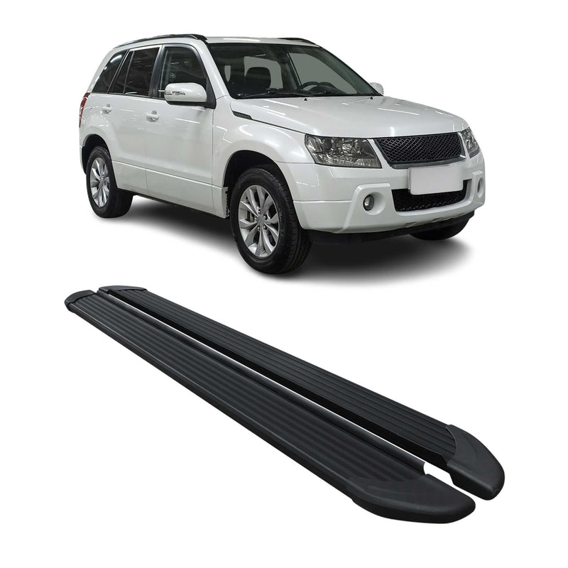Marchepieds Latéraux pour Suzuki Grand Vitara 2006-2015 Aluminium Noir 3Porte 2x