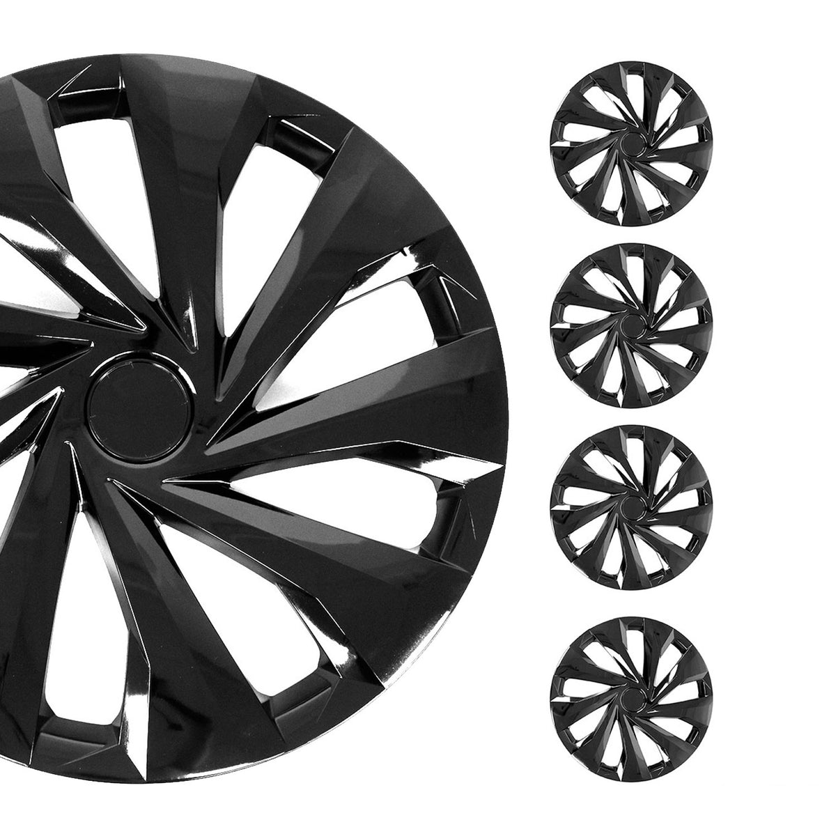 Enjoliveurs de roues pour Peugeot 15 pouces en ABS noir 4x