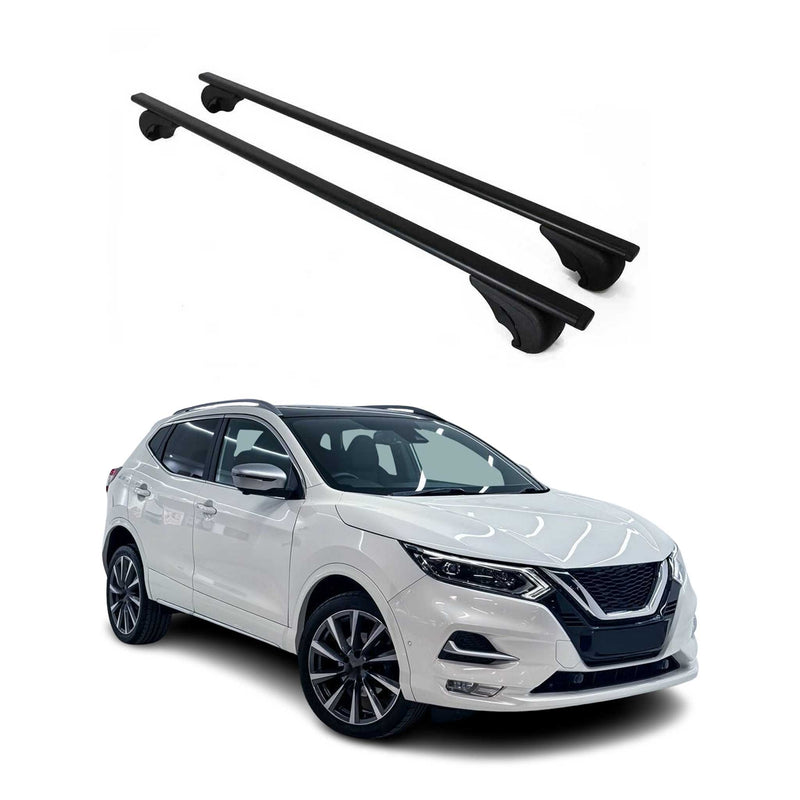 Barres de toit Transversales pour Nissan Qashqai 2014-2021 Fer Noir