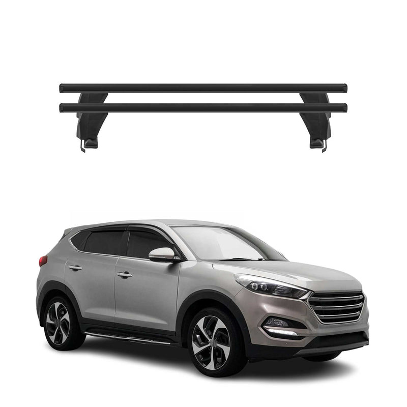 Menabo Barres de toit Transversales pour Hyundai Tucson 2015-2020 Alu Noir ABE