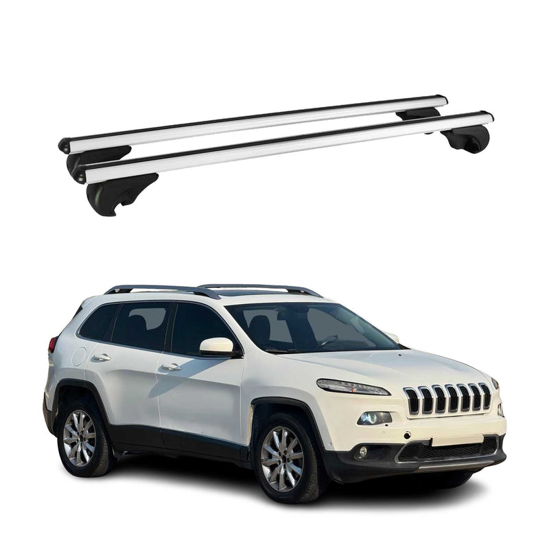 Barres de toit Transversales pour Jeep Cherokee 2014-2024 Aluminium Argent