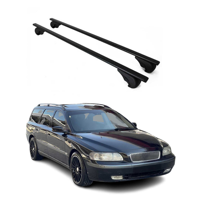 Barres de toit Transversales pour Volvo V70 2000-2007 Fer Noir