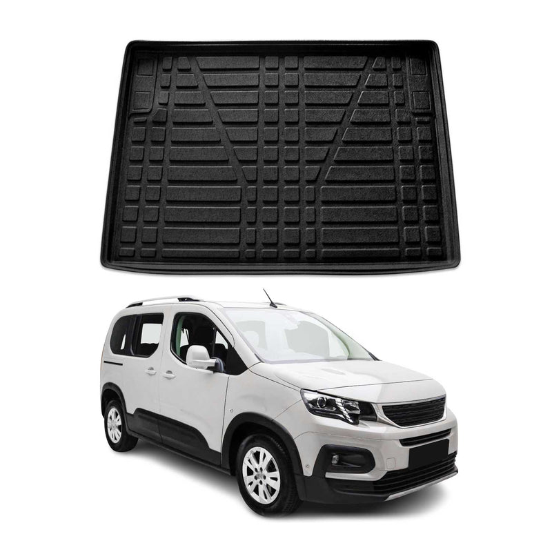 Tapis de Coffre pour Peugeot Rifter 2019-2022 en TPE Noir