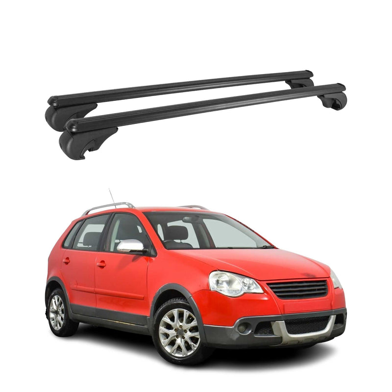 Barres de toit Transversales pour VW Polo 2001-2009 Aluminium Noir