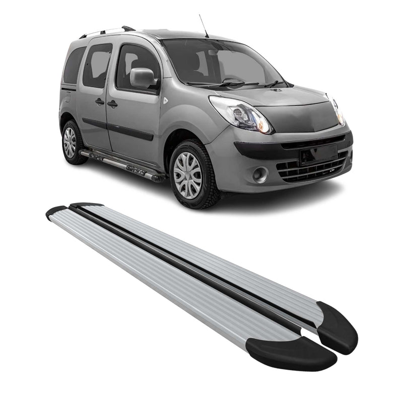 Marchepieds Latéraux pour Renault Kangoo 2008-2021 Aluminium Argent 2Pcs
