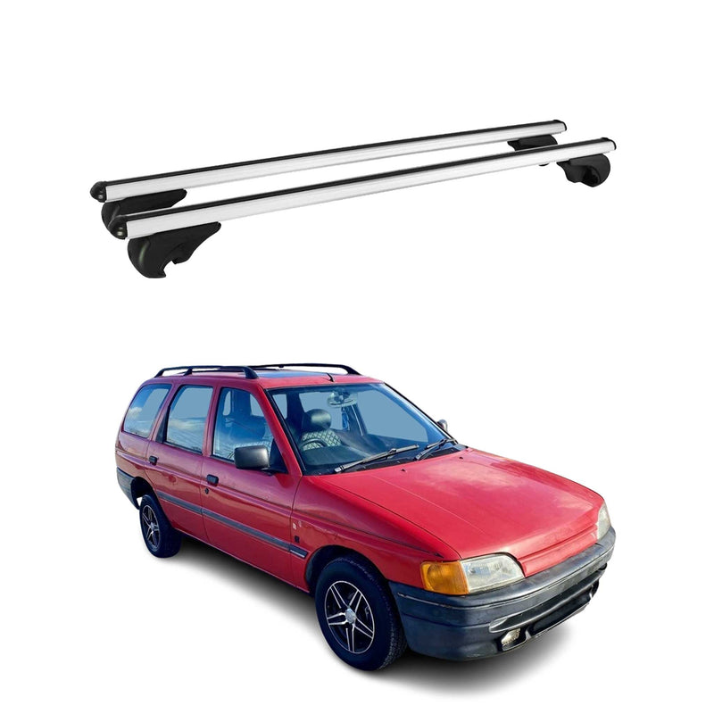 Barres de toit Transversales pour Ford Escort 1991-1999 Aluminium Argent