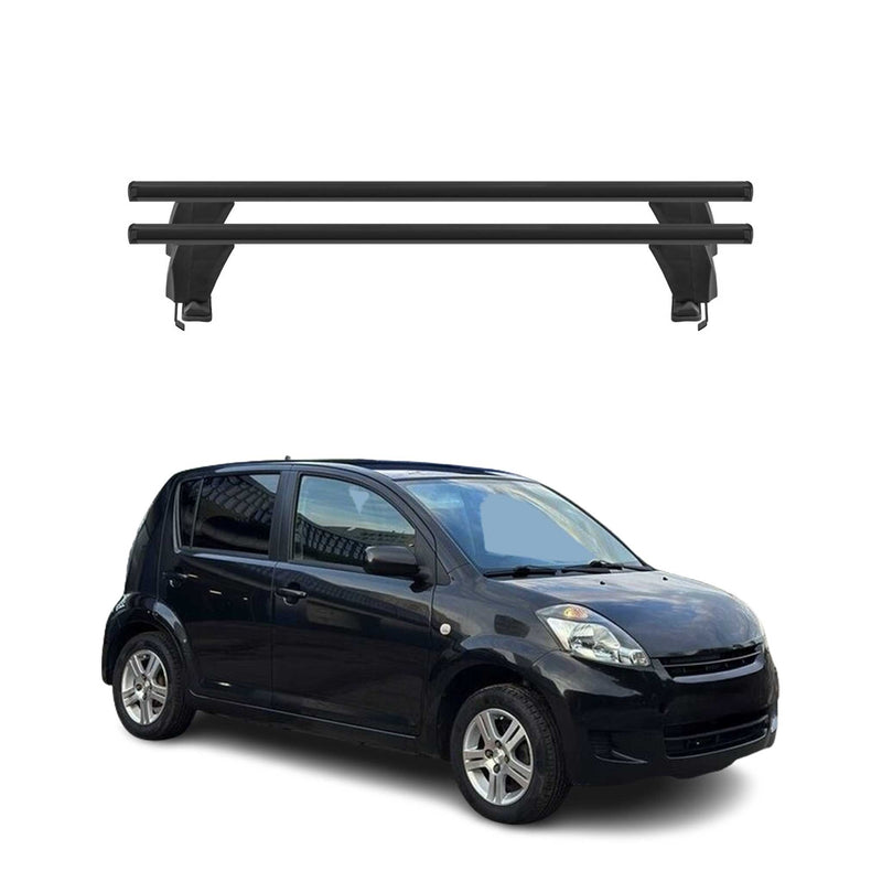 Barres de toit Transversales pour Daihatsu Sirion M300 2004-2011 Alu Noir 2x