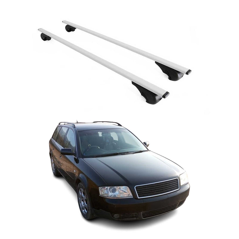 Barres de toit transversales pour Audi A6 C4 C5 Break Allroad 94-05 Argent