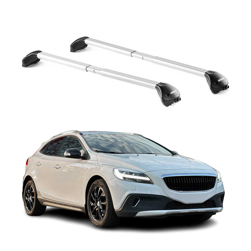 Barres de toit pour Volvo V40 Cross Country 2012-2019 5P Gris Argenté 2x ABE