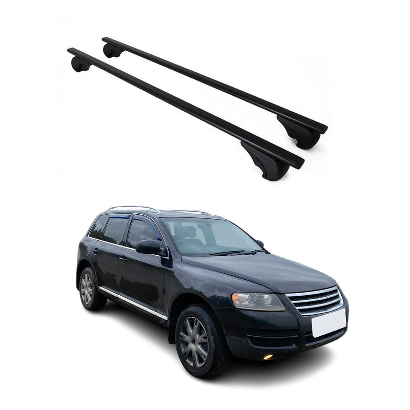 Barres de toit Transversales pour VW Touareg 2002-2010 Fer Noir
