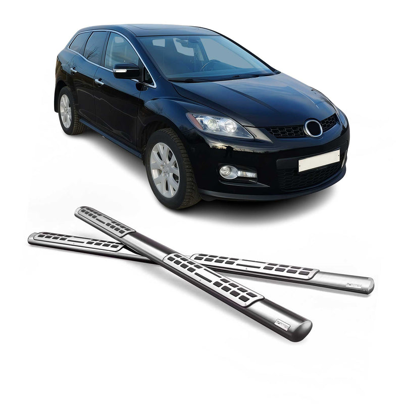 Marchepieds Latéraux pour Mazda CX-7 2008-2010 Acier Inoxydable Argent