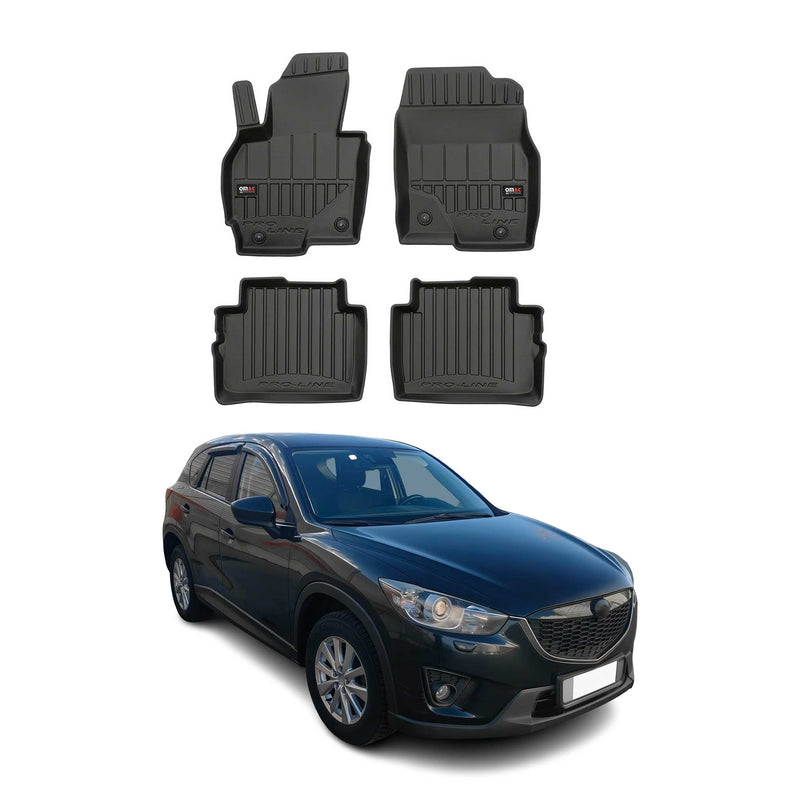 OMAC Tapis de sol en caoutchouc pour Mazda CX-5 2012-2017 Noir Premium