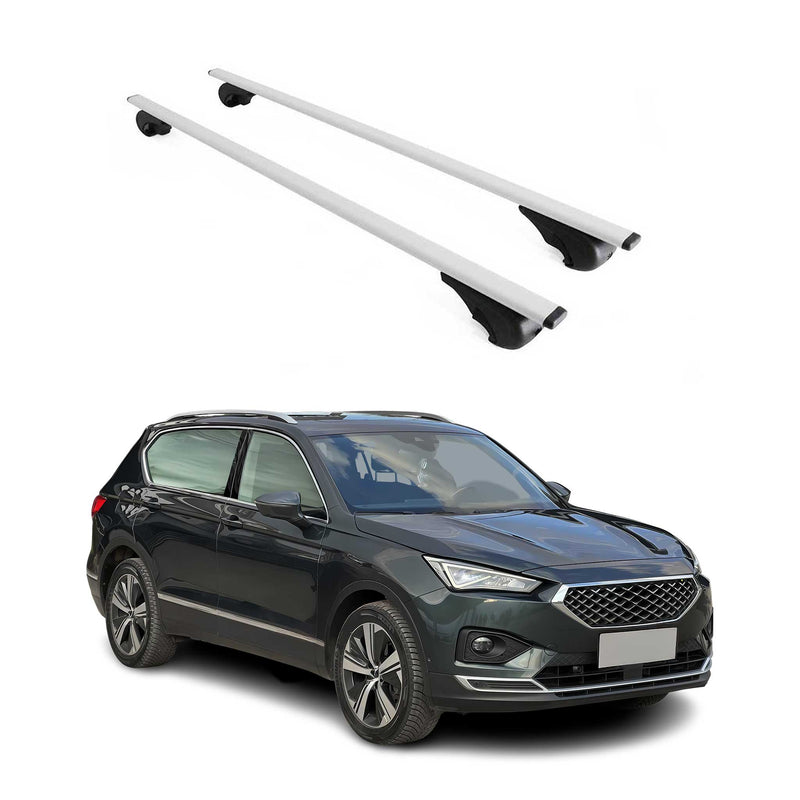 Barres de toit Transversales pour Seat Tarraco 2018-2024 Fer Argent