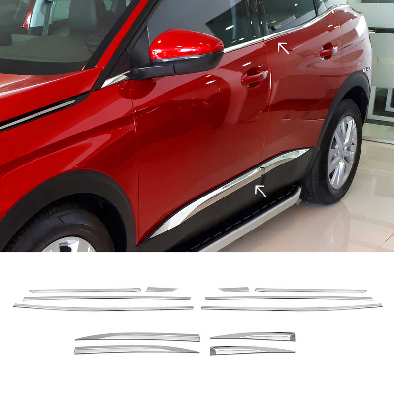 Kit de garniture porte latérale + fenêtre pour Peugeot 3008 P84 2016-2024 inox