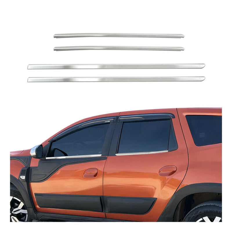 Garniture de Fenêtre pour Dacia Duster 2018-2024 Acier Inox Brossé 4Pcs